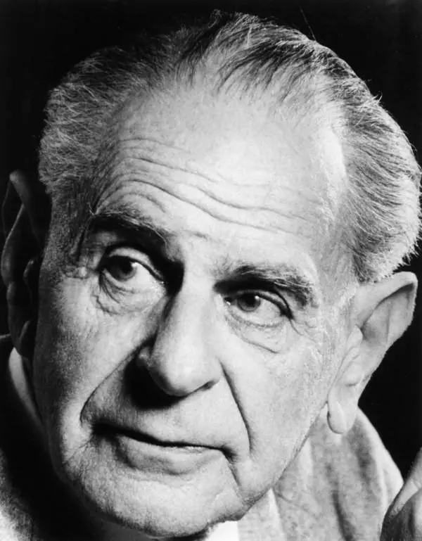 karl Popper representando su teoría del falsacionismo