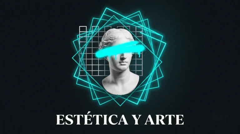 Busto de mármol de la Venus de Milo intervenido con pintura neón cian dentro de un marco flotante, representando la filosofía de la estética y el arte.