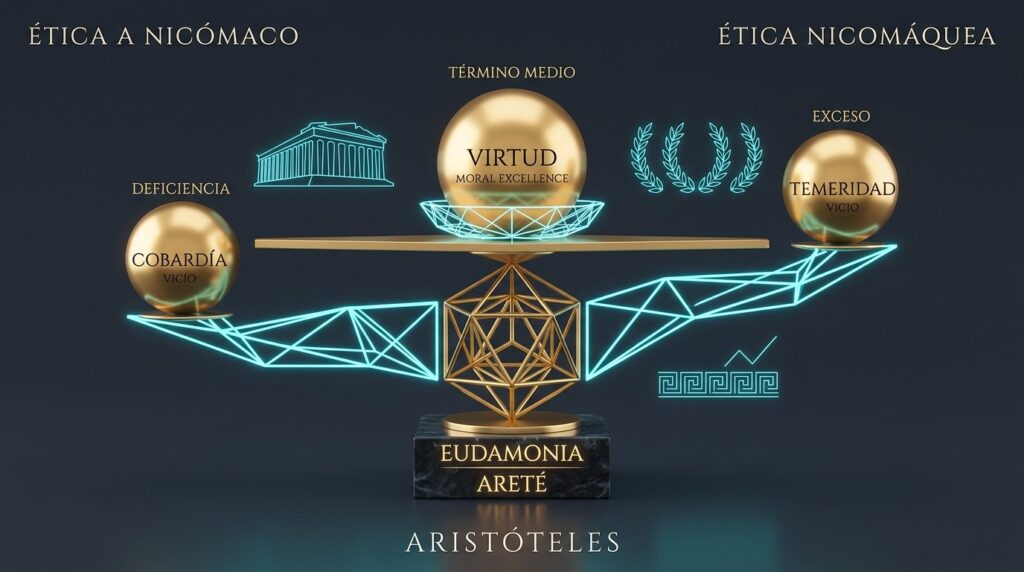 infografía sobre Ética a Nicómaco de Aristóteles: La búsqueda de la felicidad